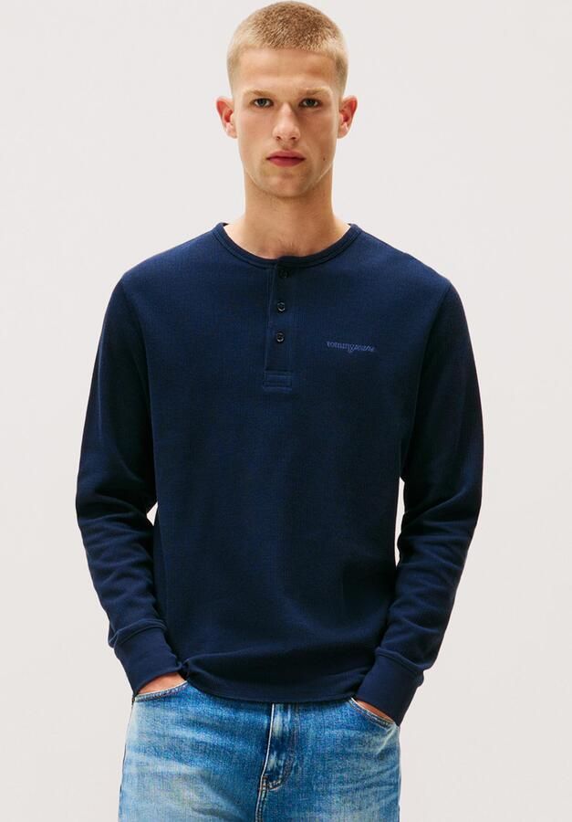 Tommy Jeans Slim Waffle Script Henley Longsleeve