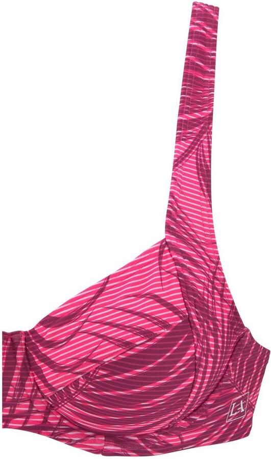 Active by Lascana Bikinitop met beugels Coal met mix van motieven van palmen en strepen - Foto 3