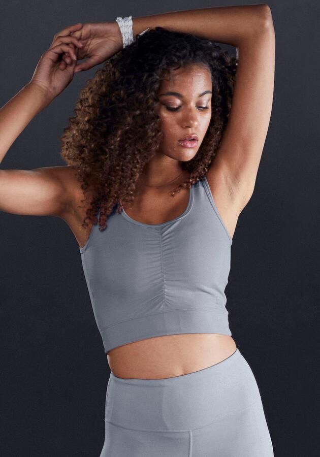Active by Lascana Crop-top met rimpeling en mesh-inzetten - Foto 6