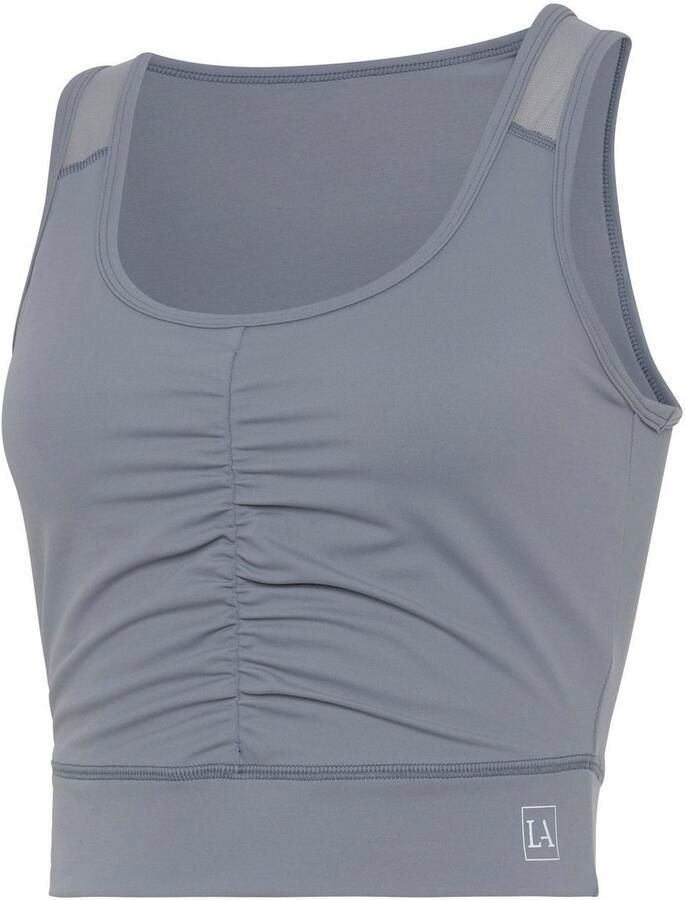 Active by Lascana Crop-top met rimpeling en mesh-inzetten