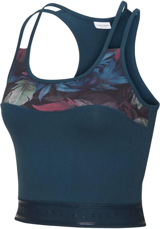 Active by Lascana Crop-top Sporttop met bloemmotief en racerback - Foto 6
