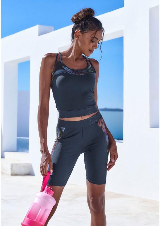 Active by Lascana Crop-top Sporttop met bloemmotief en racerback - Foto 5