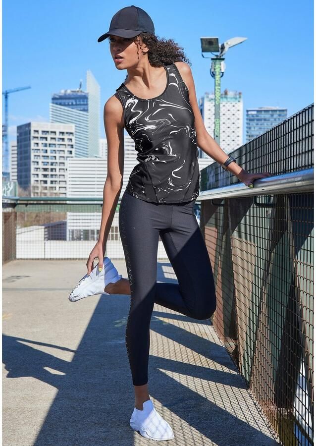 Active by Lascana Functioneel shirt Black Marble Sportshirt met brede racerback - Foto 5