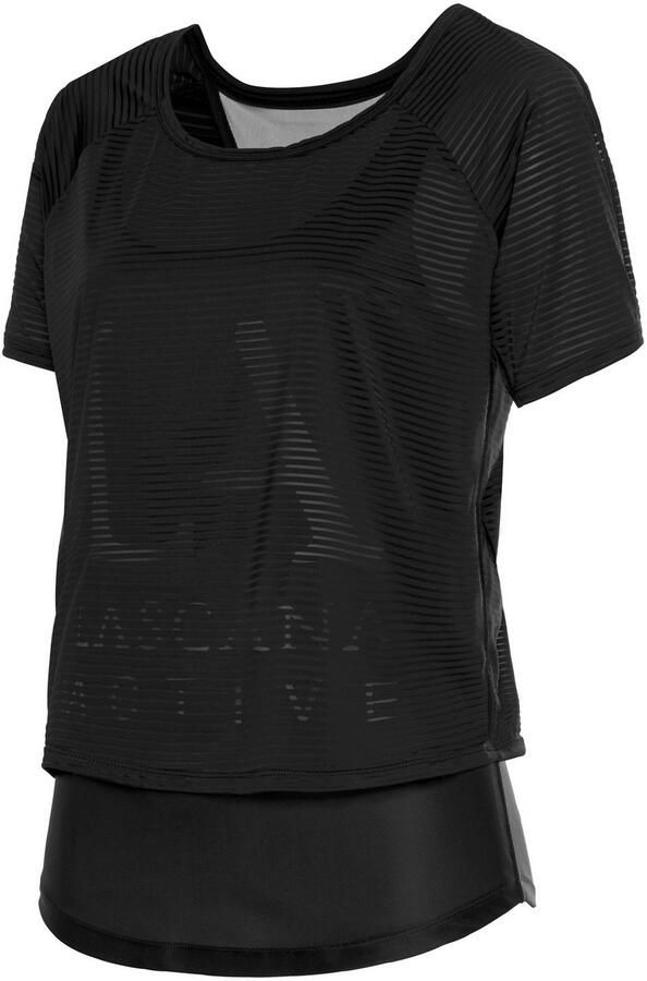 Active by Lascana Functioneel shirt Digital Mauve 2-in-1 t-shirt in laagjesdesign - Foto 3