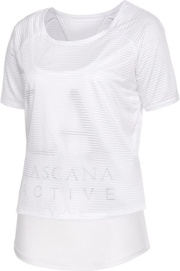 Active by Lascana Functioneel shirt Digital Mauve 2-in-1 t-shirt in laagjesdesign - Foto 5