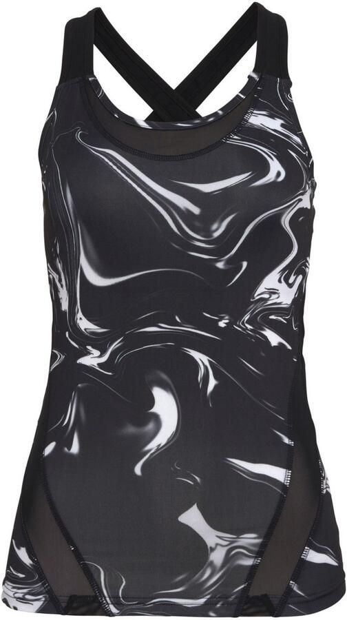 Active by Lascana Functioneel shirt Marble met gekruiste bandjes en mesh-inzetstukken - Foto 2