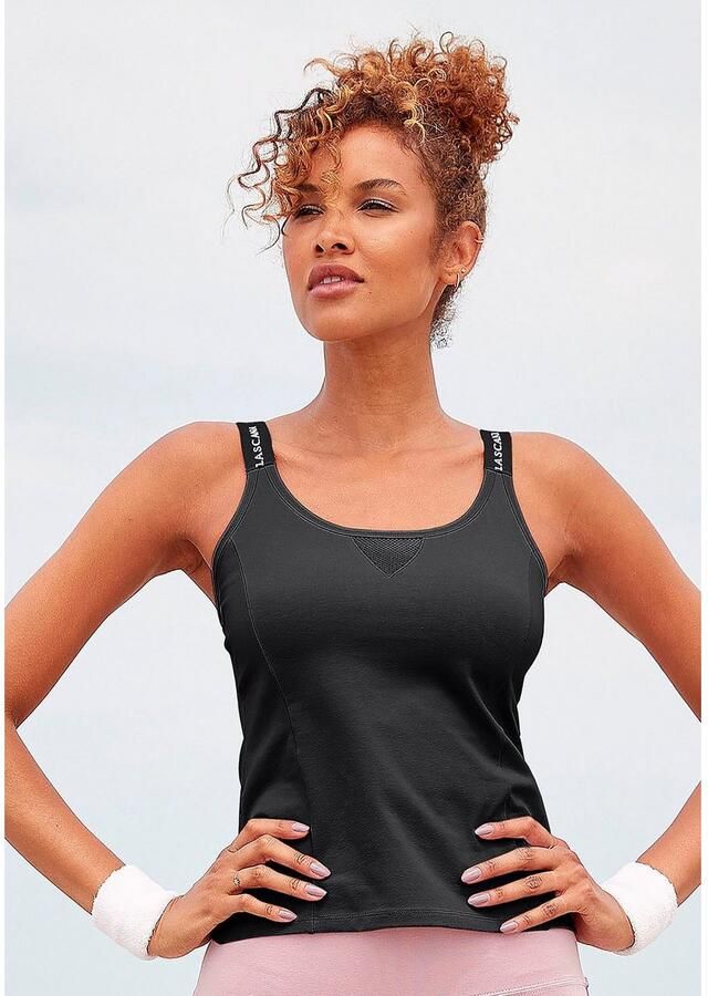 Active by Lascana Functioneel shirt met beschreven bandjes en meshinzet