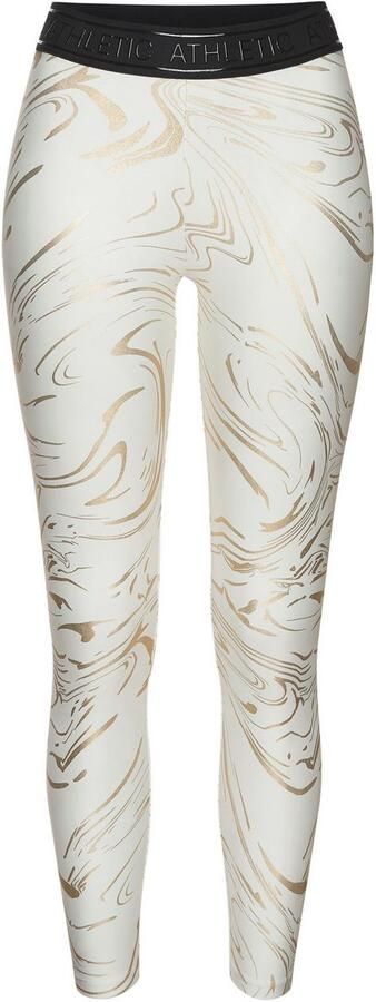 Active by Lascana Functionele legging Sportleggings met glanzende print en 3D-tekst - Foto 5