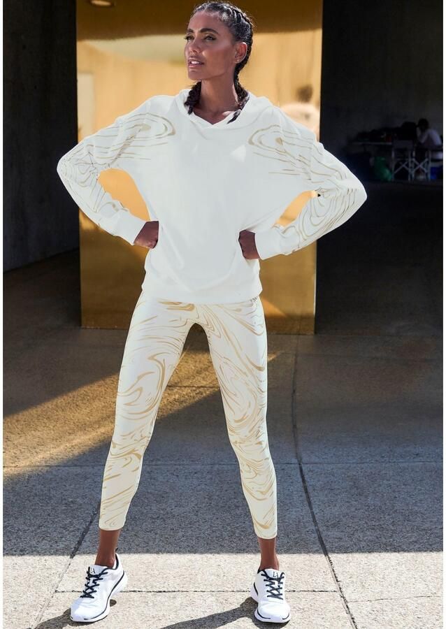 Active by Lascana Functionele legging Sportleggings met glanzende print en 3D-tekst