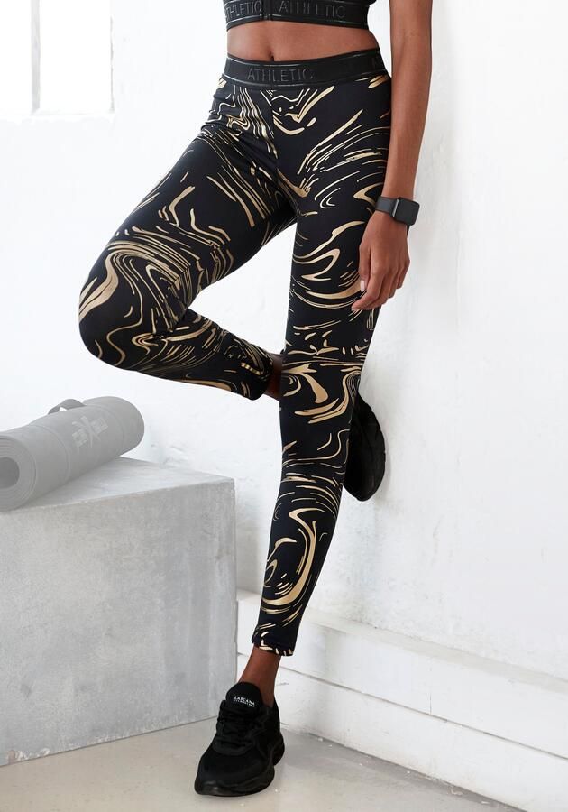 Active by Lascana Functionele legging Sportleggings met glanzende print en 3D-tekst - Foto 6