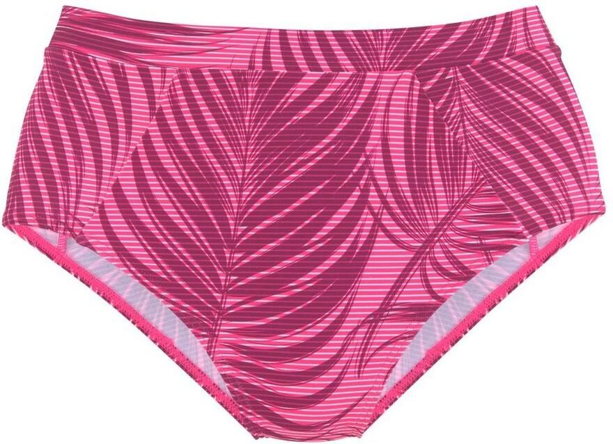 Active by Lascana Highwaist-bikinibroekje Coal met mix van motieven van palmen en strepen - Foto 3