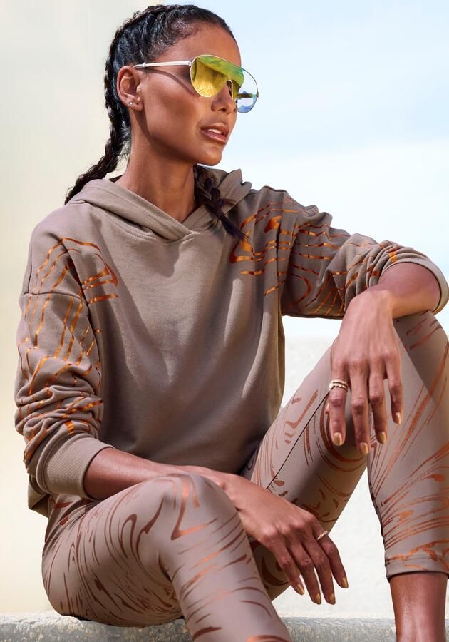 Active by Lascana Hoodie met glanzende print - Foto 8