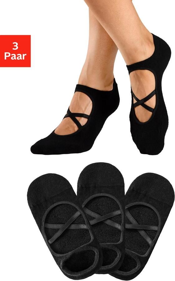 Active by Lascana Kousenvoetjes met elegant gekruiste lipjes (set 3 paar) - Foto 7