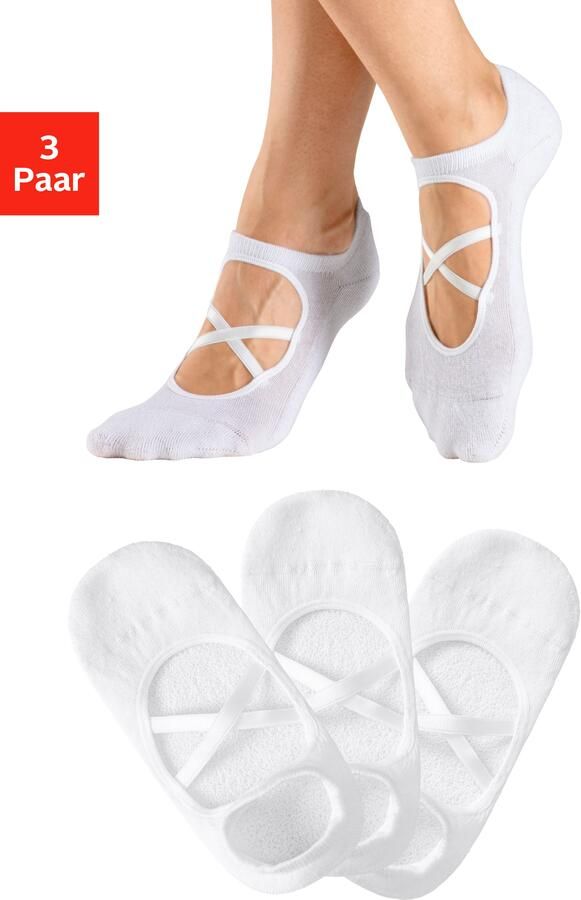 Active by Lascana Kousenvoetjes met elegant gekruiste lipjes (set 3 paar) - Foto 7