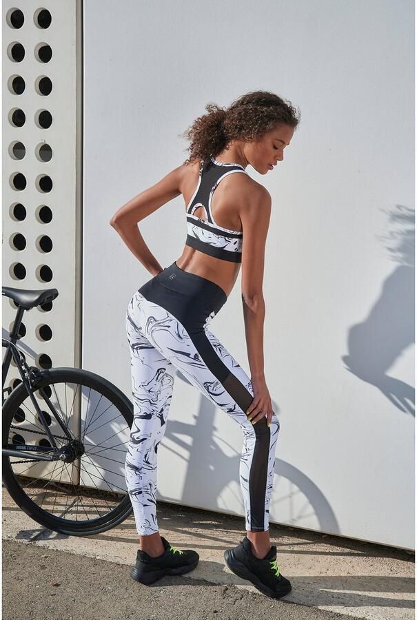 Active by Lascana Legging White Marble in marmer-motief met strepen opzij - Foto 5