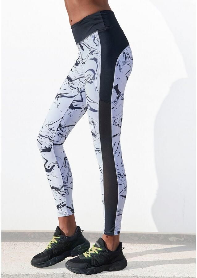 Active by Lascana Legging White Marble in marmer-motief met strepen opzij - Foto 2