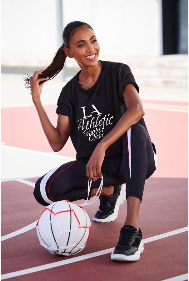 Active by Lascana T-shirt in oversized snit met sportieve opdruk - Foto 3