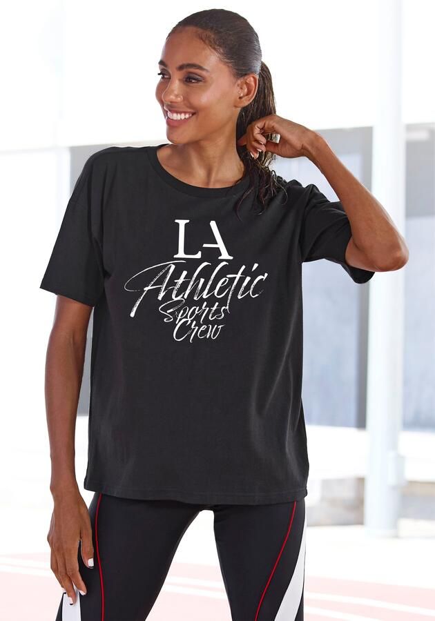 Active by Lascana T-shirt in oversized snit met sportieve opdruk - Foto 2