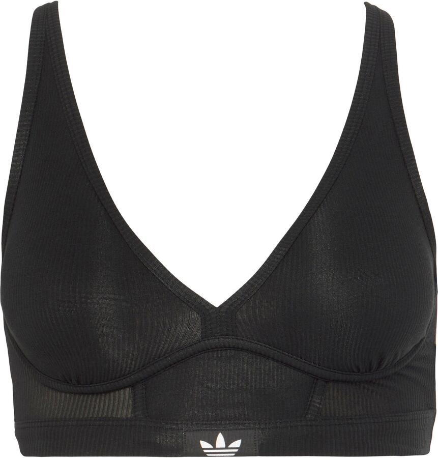 Adidas Originals Bustier Flex Ribbed Cotton diepe v-hals geribbeld elastisch bandjes verstelbaar - Foto 2