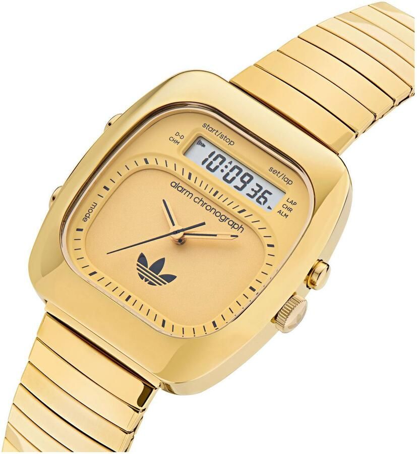 Adidas Originals Chronograaf RETRO WAVE THREE Armbandhorloge herenhorloge dameshorloge roestvrij staal armband stopwatchfunctie digitaal - Foto 3