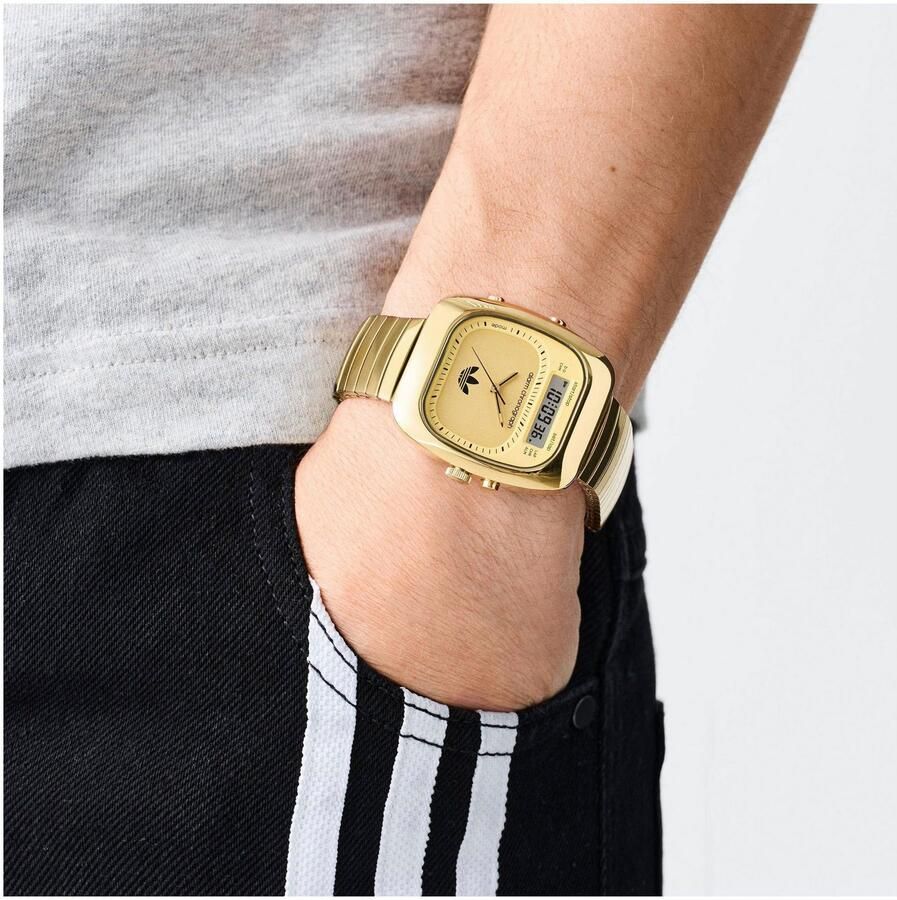 Adidas Originals Chronograaf RETRO WAVE THREE Armbandhorloge herenhorloge dameshorloge roestvrij staal armband stopwatchfunctie digitaal - Foto 2
