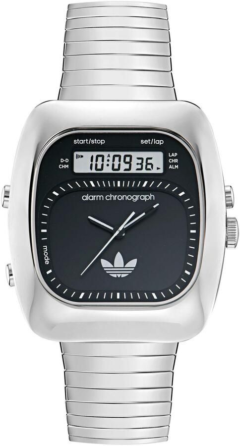 Adidas Originals Chronograaf RETRO WAVE THREE Armbandhorloge herenhorloge dameshorloge roestvrij staal armband stopwatchfunctie digitaal - Foto 6