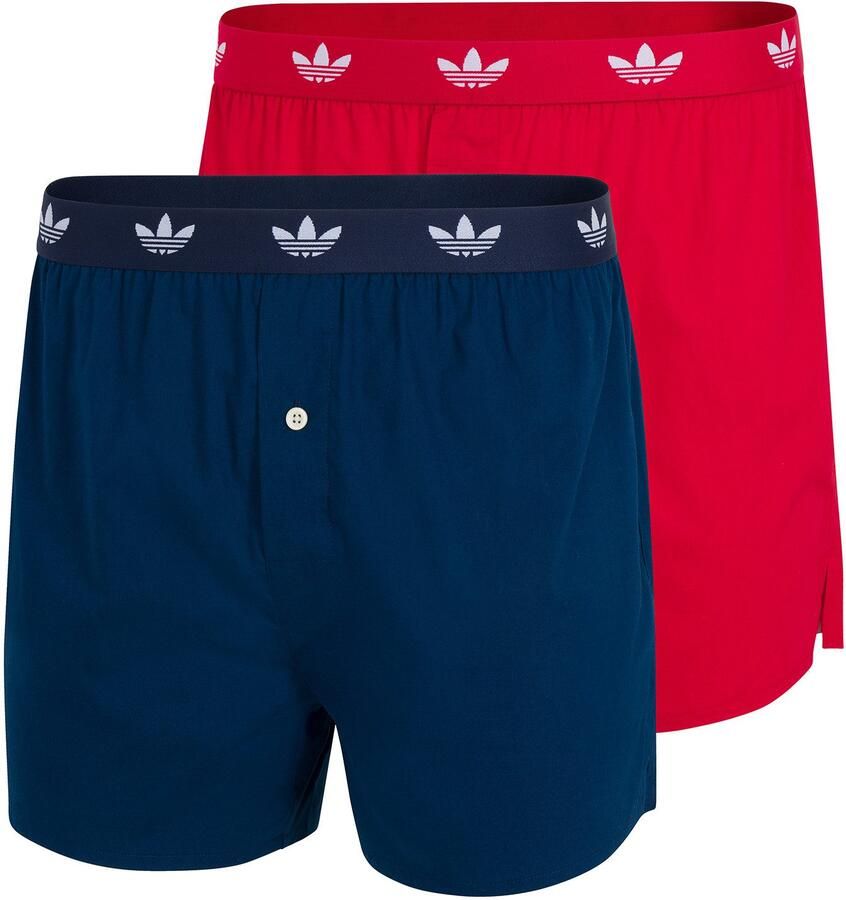 Adidas Originals Geweven boxershort Comfort Cotton Woven Katoen wijd elastische band gulp met knoop (Set van 2) - Foto 2