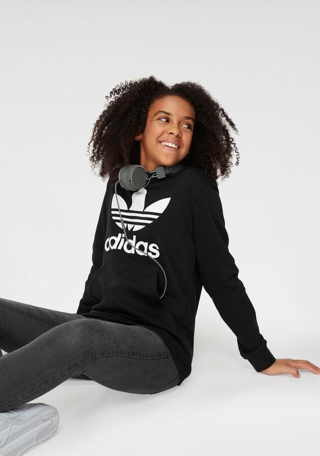 Adidas Originals unisex Adicolor hoodie zwart wit Sweater Katoen Capuchon 128 - Foto 12