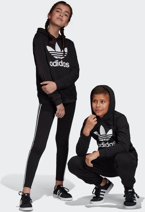 Adidas Originals unisex Adicolor hoodie zwart wit Sweater Katoen Capuchon 128 - Foto 11