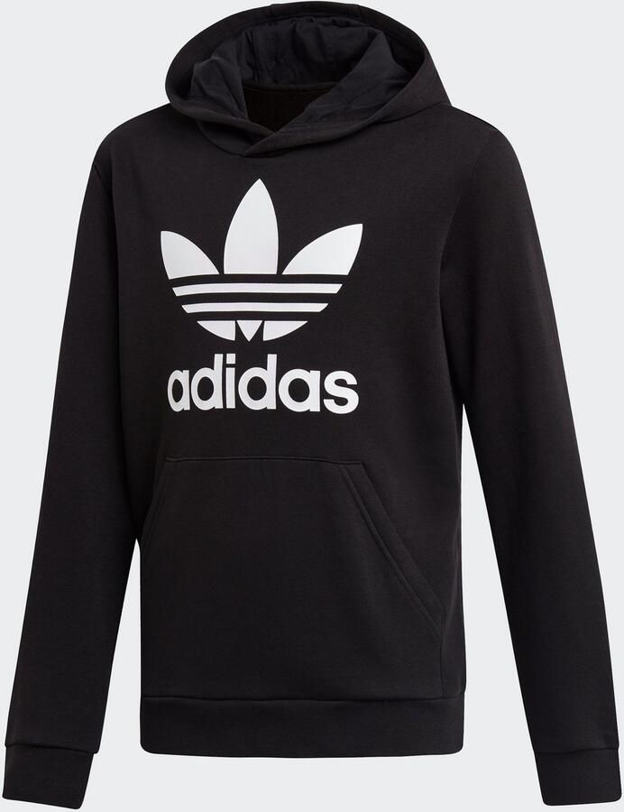 Adidas Originals unisex Adicolor hoodie zwart wit Sweater Katoen Capuchon 128 - Foto 6