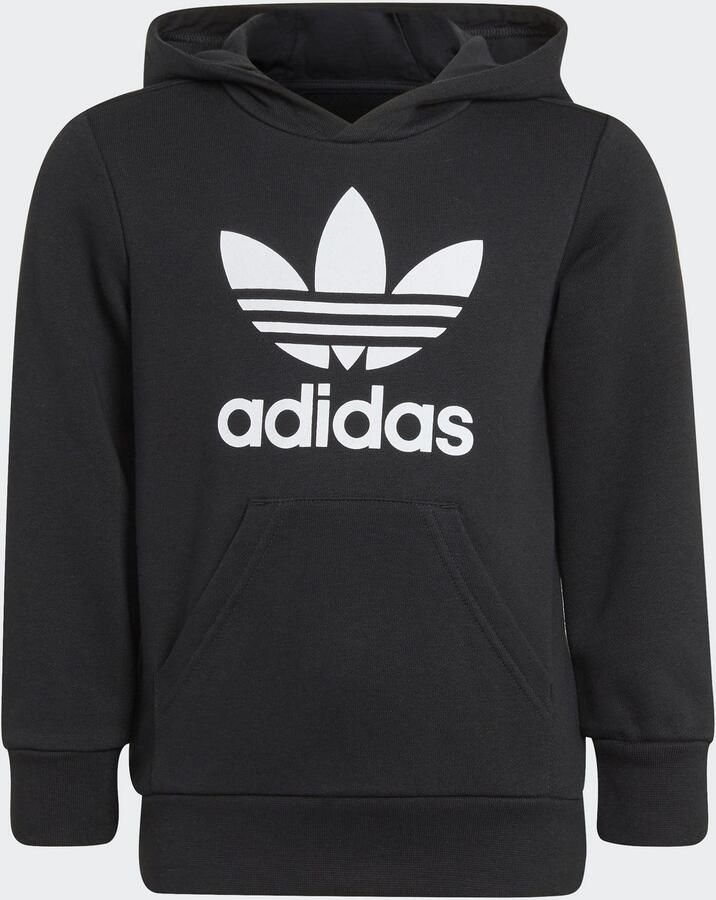 Adidas Originals Trefoil Hooded Tracksuit Children Black White- Black White - Foto 4