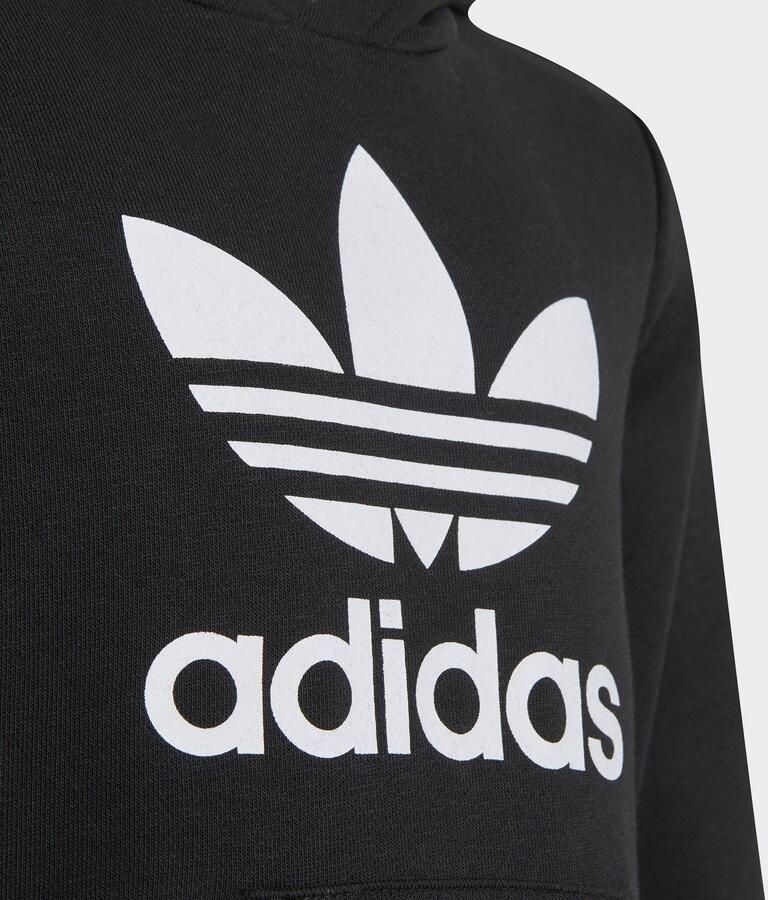 Adidas Originals Trefoil Hooded Tracksuit Children Black White- Black White - Foto 3