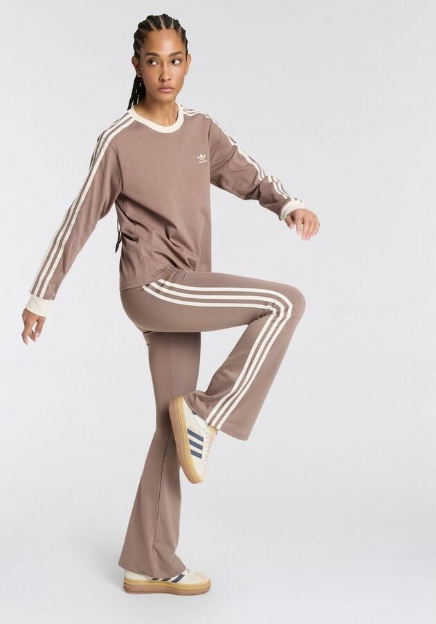Adidas Originals 3-Stripes Flared Leggings Bruin- Dames Bruin - Foto 4