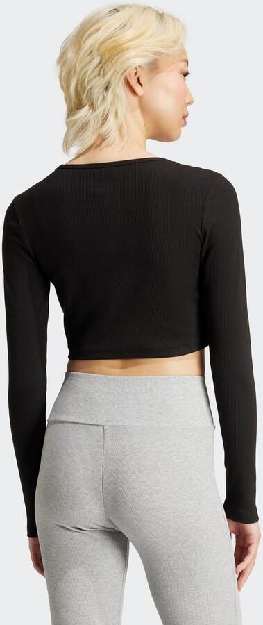 Adidas Originals Essentials Ribbed Crop Longsleeve Zwart- Dames Zwart - Foto 8