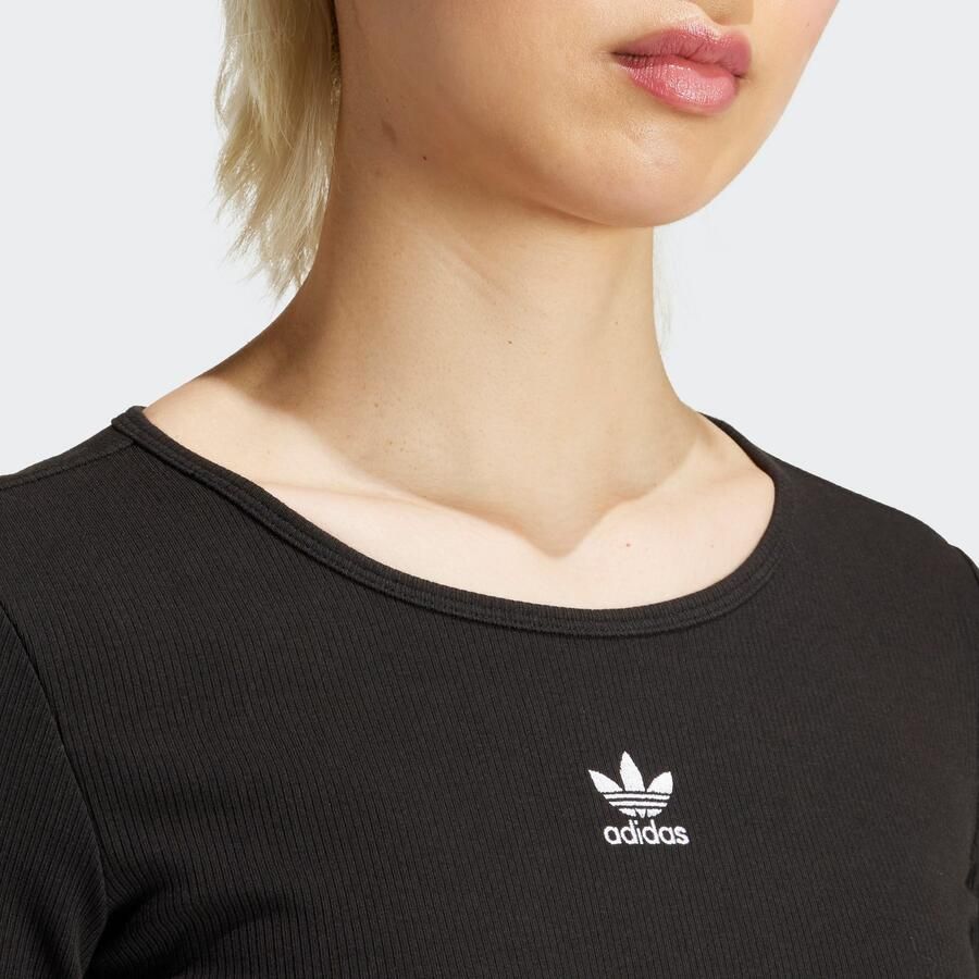Adidas Originals Essentials Ribbed Crop Longsleeve Zwart- Dames Zwart