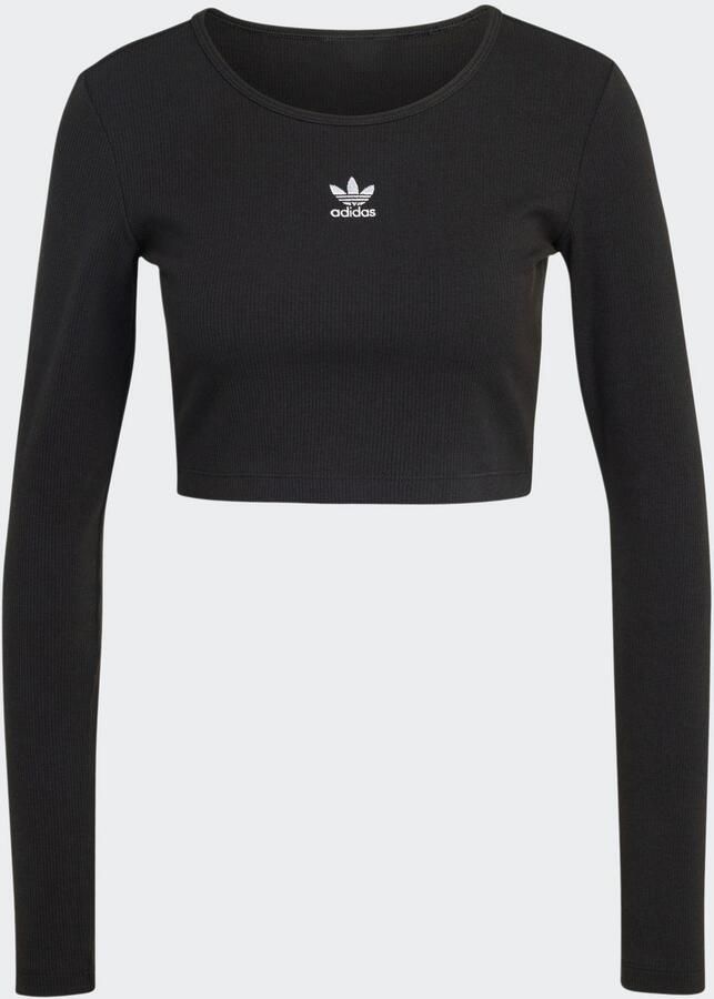 Adidas Originals Essentials Ribbed Crop Longsleeve Zwart- Dames Zwart - Foto 4
