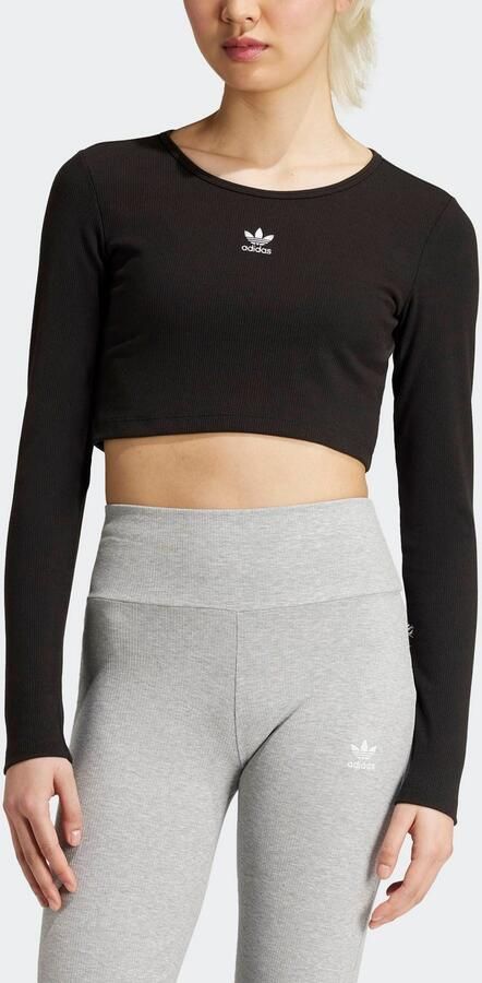 Adidas Originals Essentials Ribbed Crop Longsleeve Zwart- Dames Zwart - Foto 5