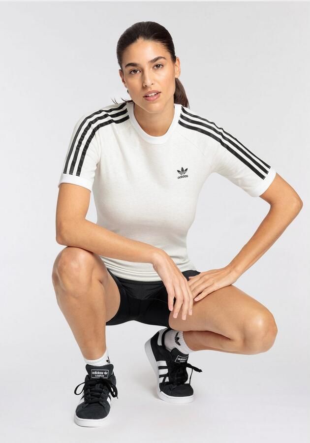 Adidas Originals 3-Stripes Slim T-Shirt White- Dames White
