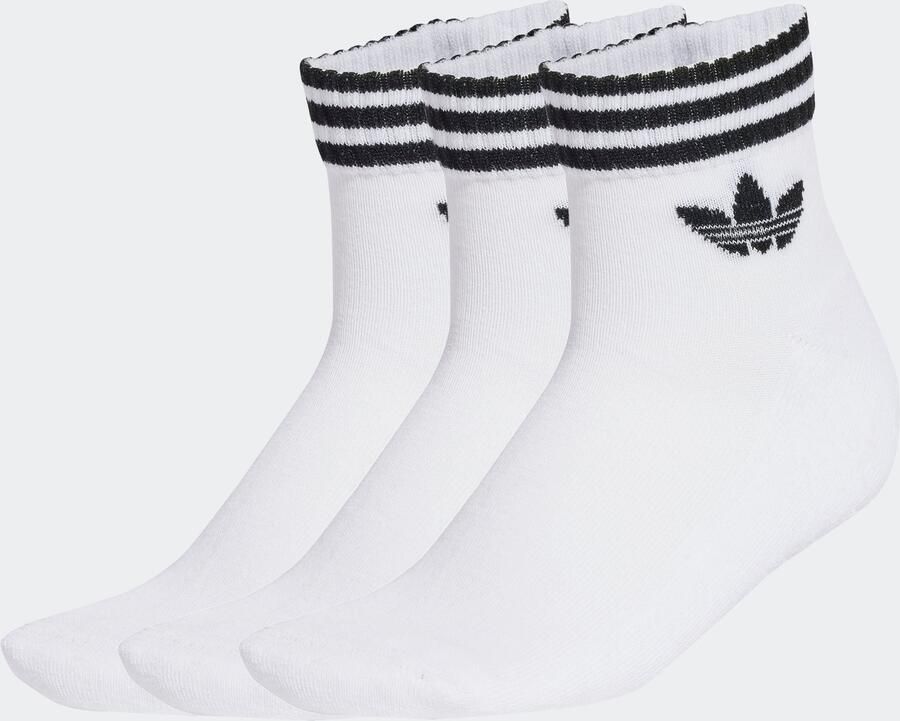 Adidas Originals adicolor Trefoil Ankle Sokken (3 Pack) Unisex wit Maat 43-45 Kleding - Foto 6