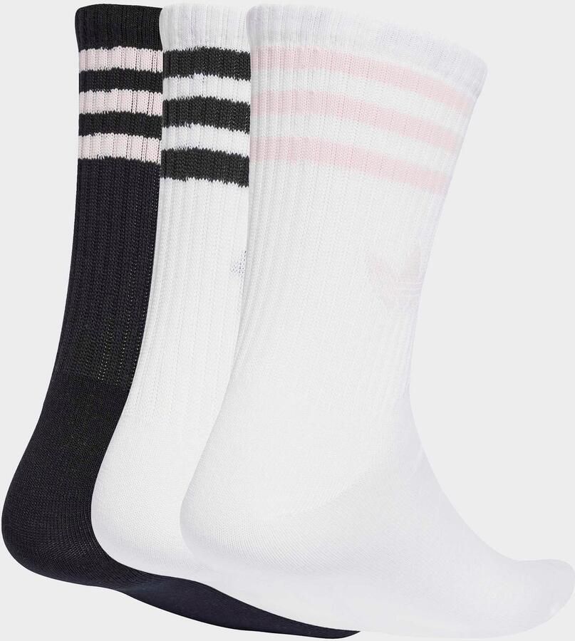 Adidas Originals 3 PACK 3S CREW S white black clear pink Wo Sokken wit Maat 43-45 Kleding - Foto 5
