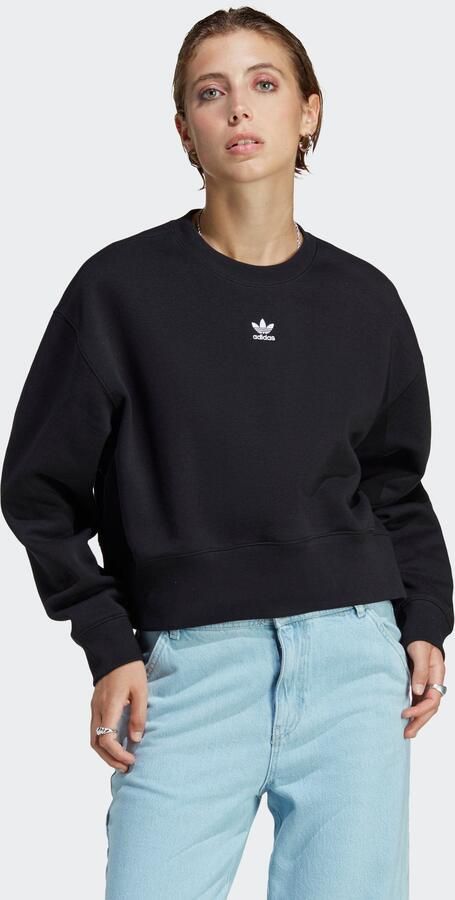 Adidas Originals Zwarte Oversized Sweater met Geborduurd Logo Black Dames - Foto 8