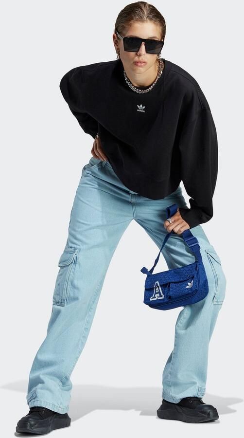 Adidas Originals Zwarte Oversized Sweater met Geborduurd Logo Black Dames - Foto 6