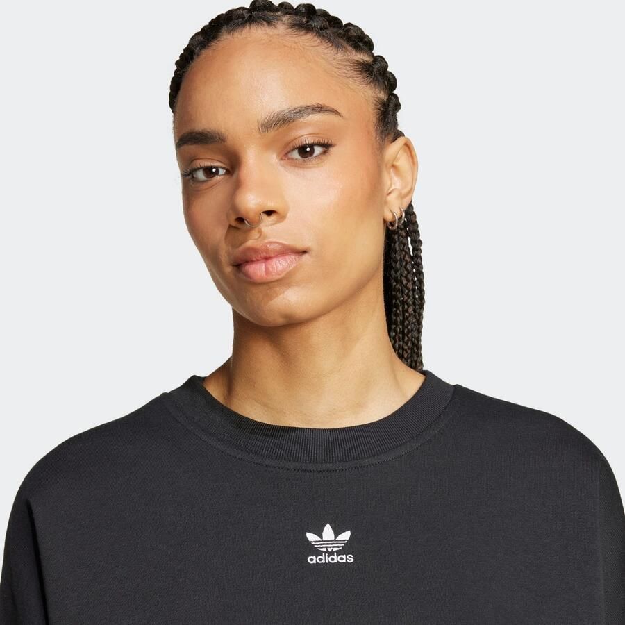 Adidas Originals Essential Crew Fleece women Hoodies & Sweaters zwart Maat M Kleding