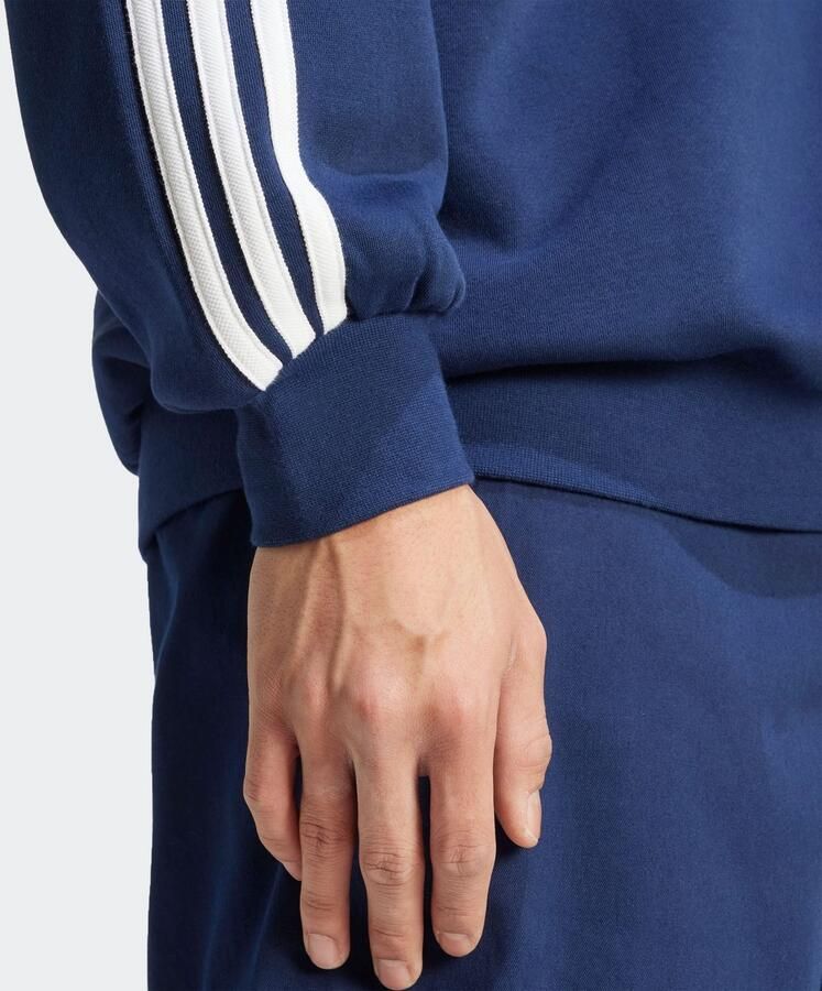Adidas Originals Oversized 3-strepen crew sweatshirt Men Hoodies & Sweaters blauw Maat XL Kleding