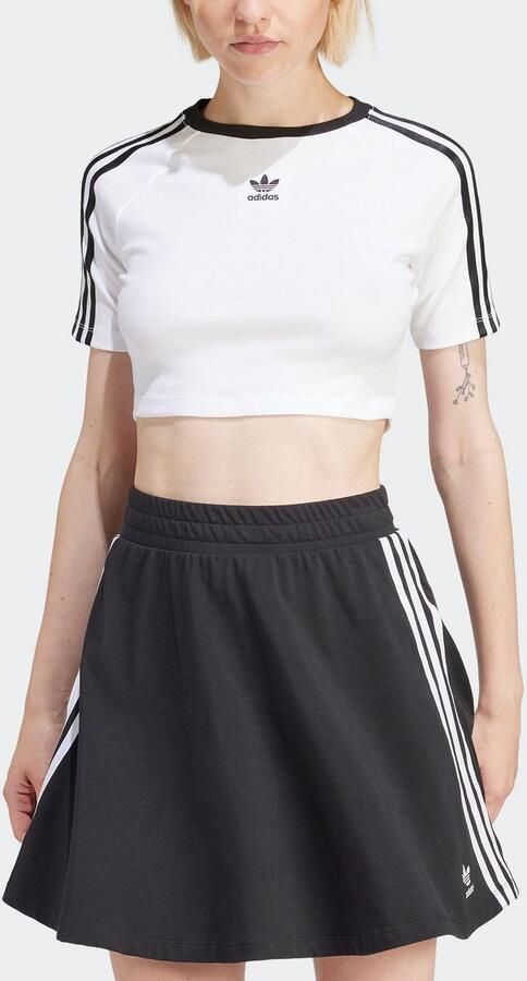 Adidas Originals Adicolor 3-stripes Crop T-shirt T-shirts Dames white maat: XS beschikbare maaten:XS S M L - Foto 4