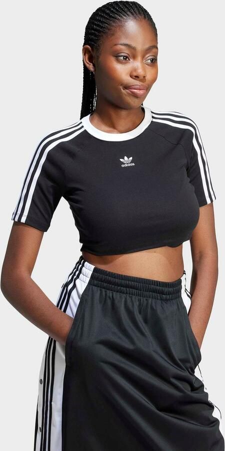 Adidas Originals 3-strepen baby T-shirt Women T-Shirts & Polo's zwart Maat XS Kleding - Foto 4