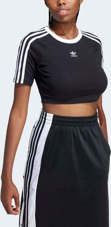 Adidas Originals 3-strepen baby T-shirt Women T-Shirts & Polo's zwart Maat XS Kleding - Foto 5