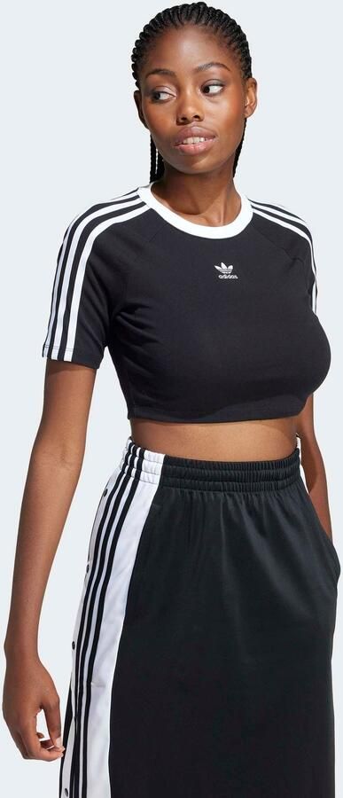 Adidas Originals 3-strepen baby T-shirt Women T-Shirts & Polo's zwart Maat XS Kleding - Foto 6