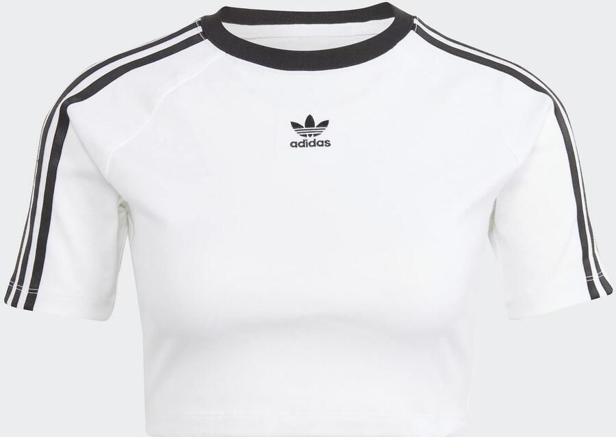 Adidas Originals Adicolor 3-stripes Crop T-shirt T-shirts Dames white maat: XS beschikbare maaten:XS S M L - Foto 3