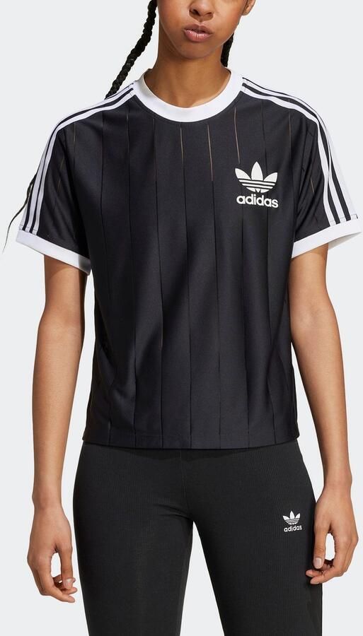 Adidas Originals Pinstripe Poly T-Shirt Black- Dames Black - Foto 7